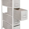 Flash Furniture White/Gray 4 Drawer Slim Dresser Organizer WX-5L203-WH-GR-GG